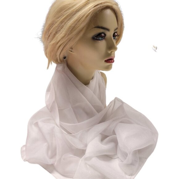 White with Silver Glitter Scarf for Weddings Christmas New Year Eve Party - NEW - Picture 2 of 7